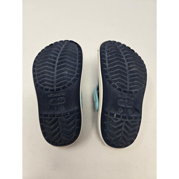 CROCS NAVY BLUE & SKY BLUE SLIP ON SHOES CHILDREN KIDS YOUTH SIZE 6 7 SCHOOL - Picture 10 of 12